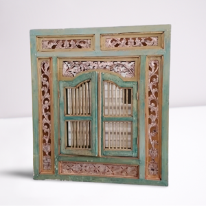 Indonesian-inspired Mirror with Shutters