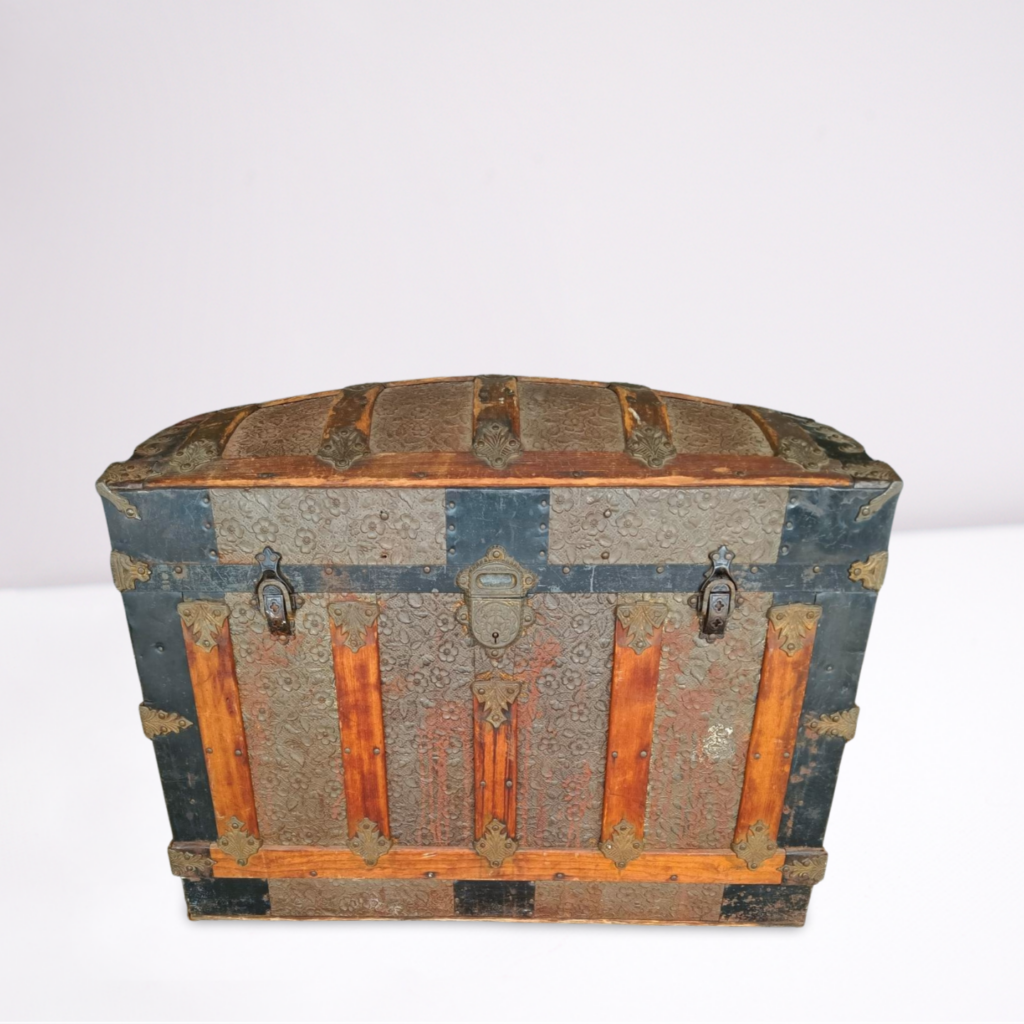 Antique Dome-Top Steamer Trunk