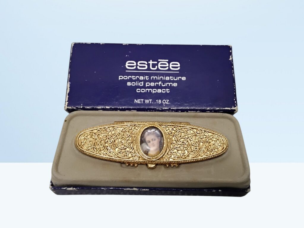 Vintage Estee Compact - Solid Perfume - Portrait Miniature