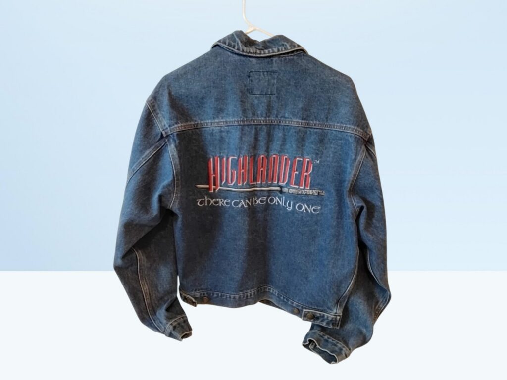 Vintage Highlander Denim Jacket Size SMALL "There Can only Be One"